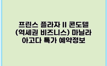 프린스 플라자 II 콘도텔 (역세권 비즈니스) 마닐라 아고다 특가 예약정보