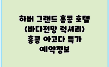 하버 그랜드 홍콩 호텔 (바다전망 럭셔리) 홍콩 아고다 특가 예약정보