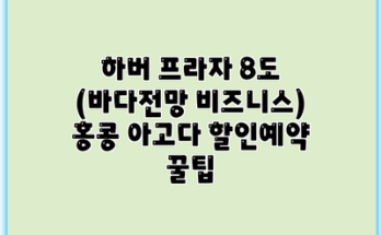 하버 프라자 8도 (바다전망 비즈니스) 홍콩 아고다 할인예약 꿀팁