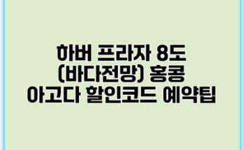 하버 프라자 8도 (바다전망) 홍콩 아고다 할인코드 예약팁