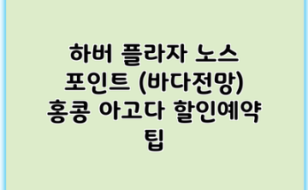하버 플라자 노스 포인트 (바다전망) 홍콩 아고다 할인예약 팁