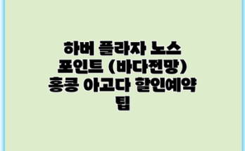 하버 플라자 노스 포인트 (바다전망) 홍콩 아고다 할인예약 팁