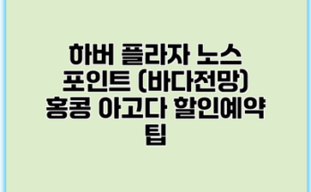하버 플라자 노스 포인트 (바다전망) 홍콩 아고다 할인예약 팁