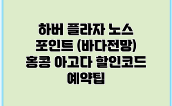 하버 플라자 노스 포인트 (바다전망) 홍콩 아고다 할인코드 예약팁