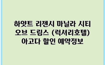 하얏트 리젠시 마닐라 시티 오브 드림스 (럭셔리호텔) 아고다 할인 예약정보
