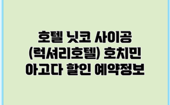 호텔 닛코 사이공 (럭셔리호텔) 호치민 아고다 할인 예약정보