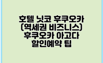 호텔 닛코 후쿠오카 (역세권 비즈니스) 후쿠오카 아고다 할인예약 팁