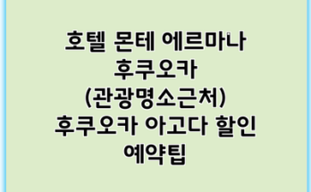 호텔 몬테 에르마나 후쿠오카 (관광명소근처) 후쿠오카 아고다 할인 예약팁