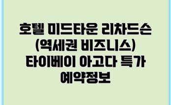 호텔 미드타운 리차드슨 (역세권 비즈니스) 타이베이 아고다 특가 예약정보
