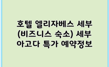 호텔 엘리자베스 세부 (비즈니스 숙소) 세부 아고다 특가 예약정보
