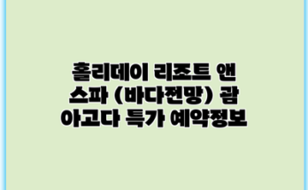 홀리데이 리조트 앤 스파 (바다전망) 괌 아고다 특가 예약정보